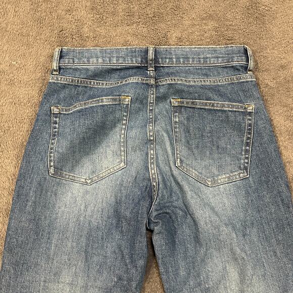 Everlane Raw-Hem Crop Light Bleach Wash Straight Ankle Leg Jeans Women's Size 29 - Picture 3 of 10